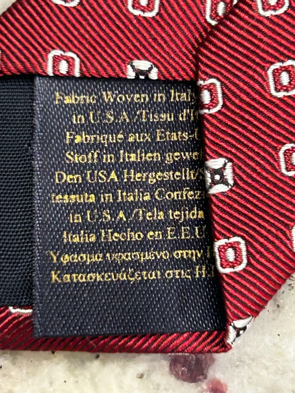 Brooks‎ Brothers Makers and Merchants Red White Diamond Tie Woven Italian Silk